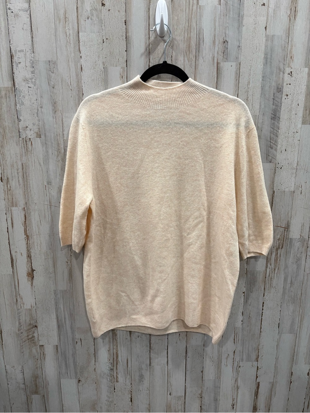 Liny Xin Pure Merino Wool Sweater XL High Neck Mock Neck Cream Beige Minimalist